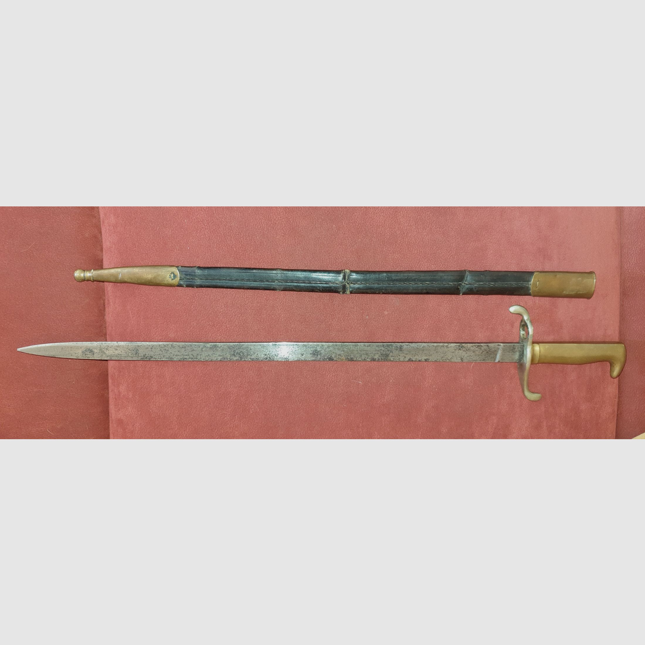 Bagnet M 1871 kompletny z skórzanym pokrowcem