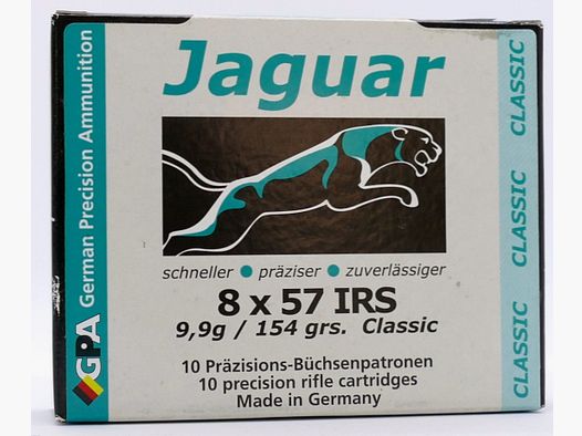 Munición Jaguar 8x57IRS Classic 9,9g/153grs cartuchos de rifle sin plomo