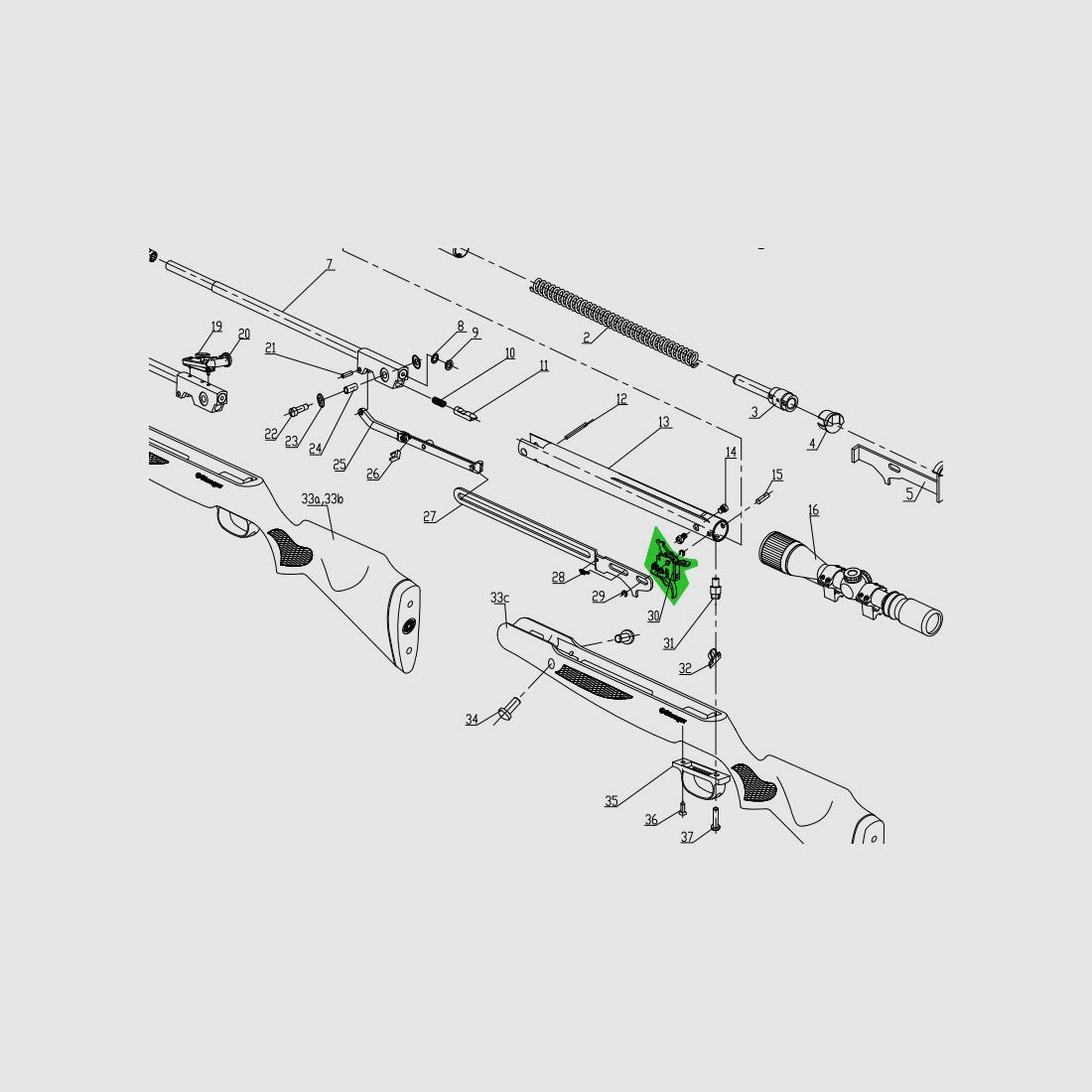 Abzug fĂĽr Luftgewehr Stoeger X50, Ersatzteil