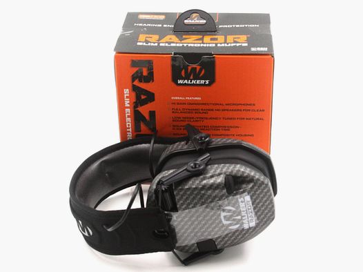 Protection auditive Walkers Razor Slim, Look carbone, NRR 23db