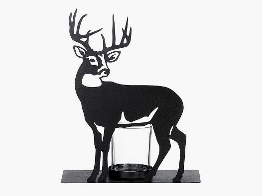 Gilde Metall Leuchter Hirsch Silhouette