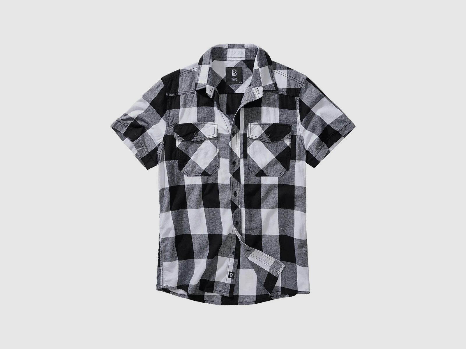 Brandit Brandit Hemd Checkshirt Halfsleeve weiß schwarz