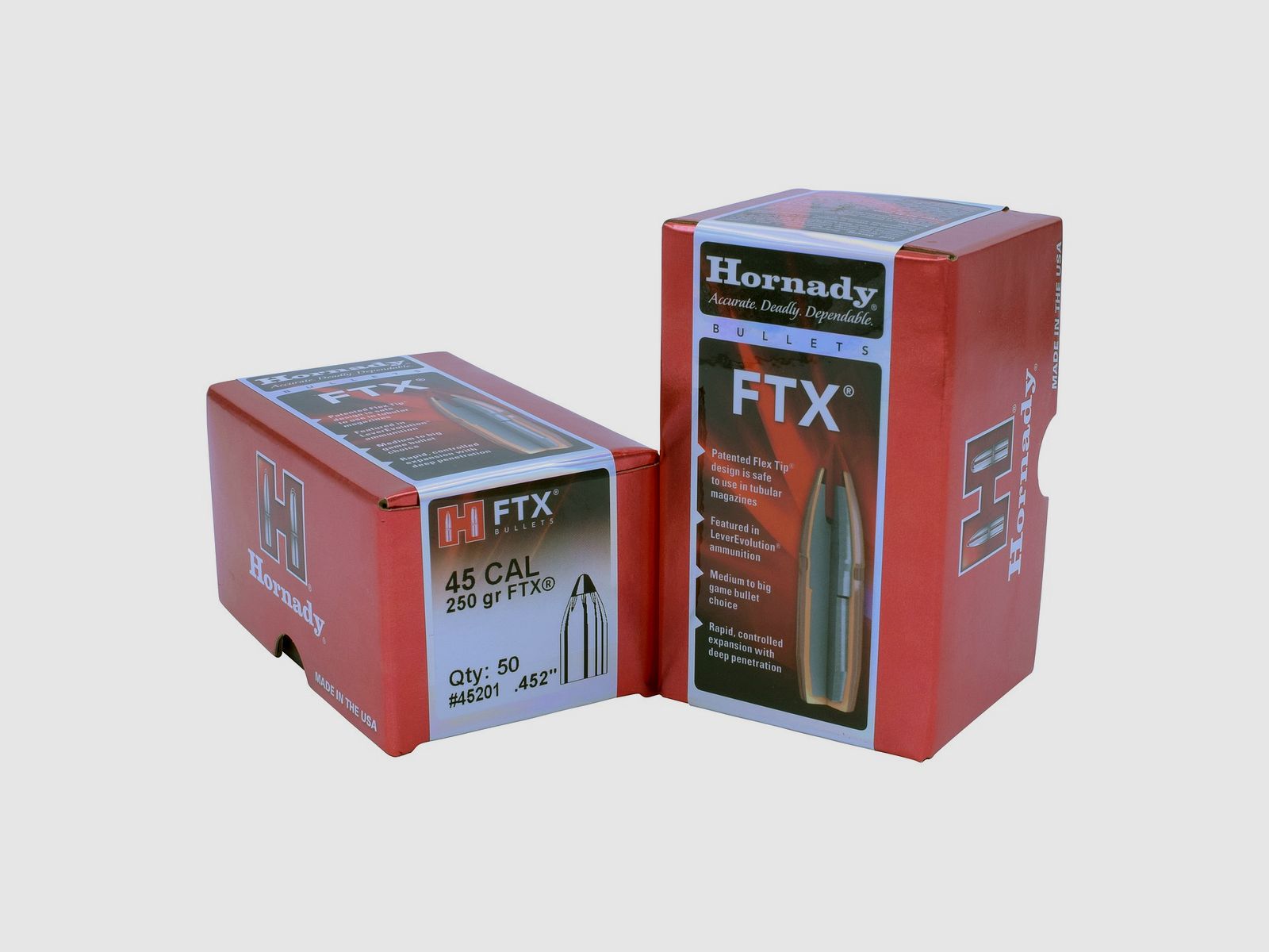 Hornady FTX BULLETS .45/.452 250GR – 50 Stk.