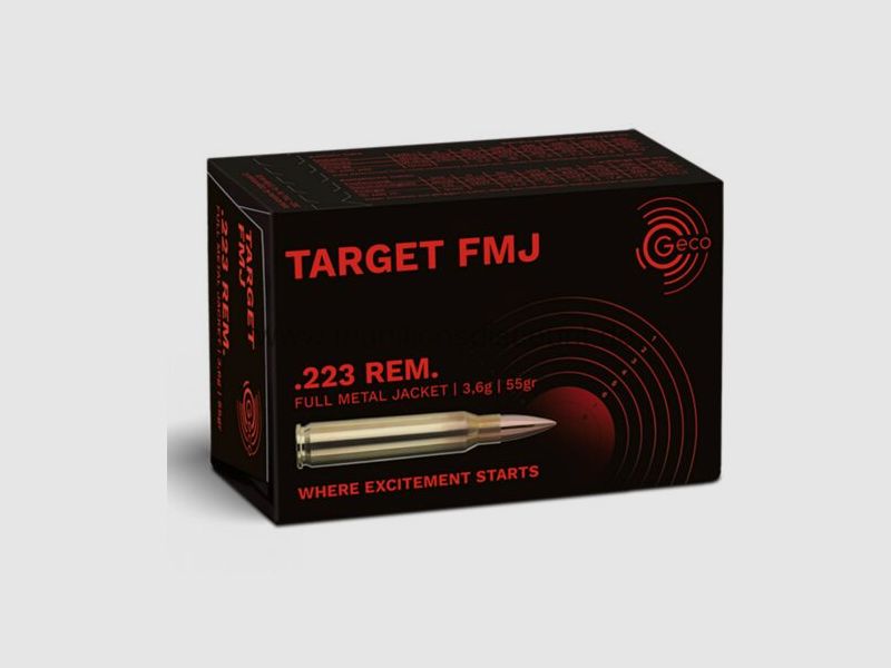 GECO Target Full Metal Jacket, 55 et 63 grs.