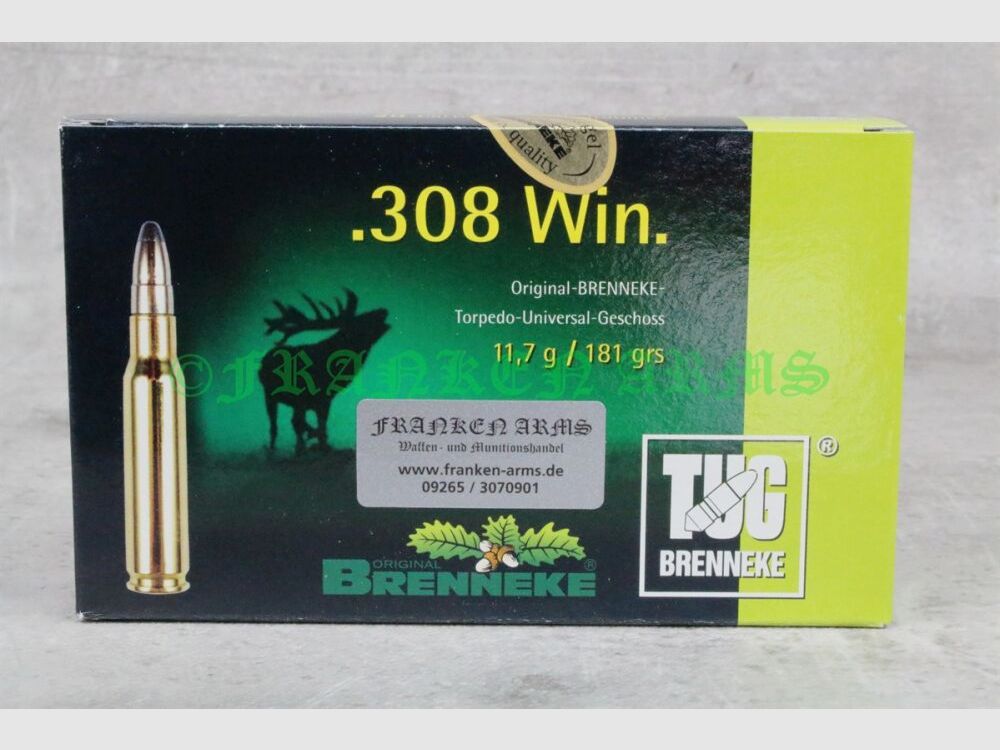 Brenneke TUG .308 Win. 181gr. 11,7g 20 pezzi prezzi a scalare