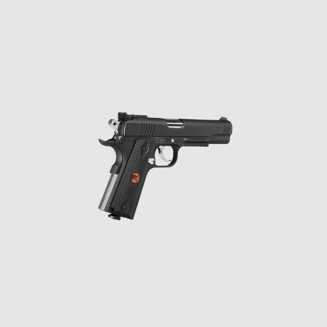 Bruni Guns US Combat M1911 CO2 Luftpistole Kal. 4,5mm BB Non Blowback mit Metallschlitten schwarz