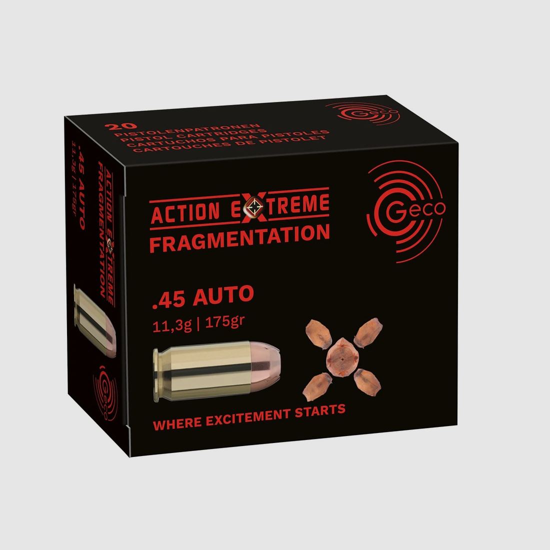 .45 ACP Action Extreme Fragmentation 11,3g/175grs. Geco