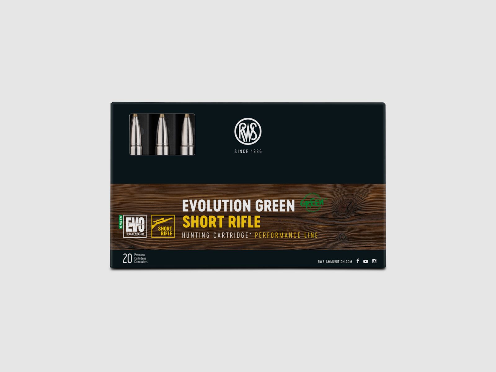 RWS .30-06 Sprgf. EVO Evolution Green Short Rifle 9,0g 139gr SRF sans plomb