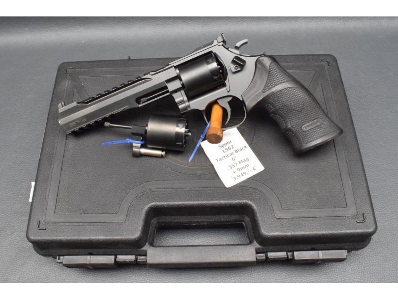 Spohr Modell PVD black Tactical Division, 6", Kaliber 357 Magnum, mit Wechseltrommel, Neuware