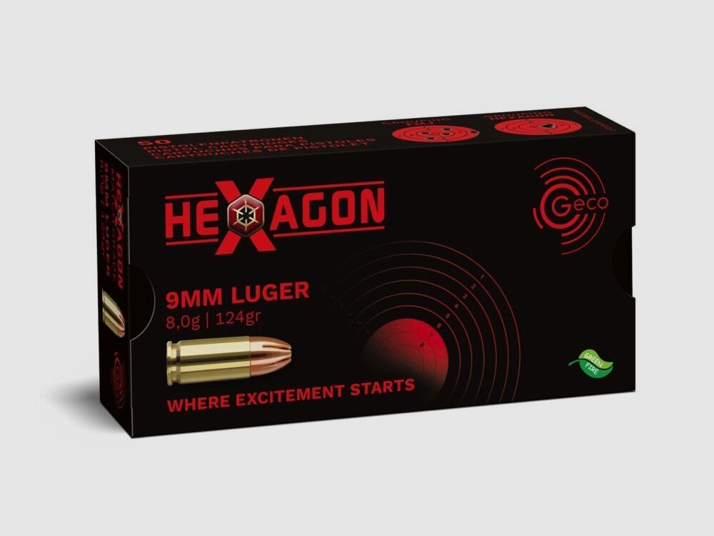Geco Hexagon 124grs 50St 9mmLuger
