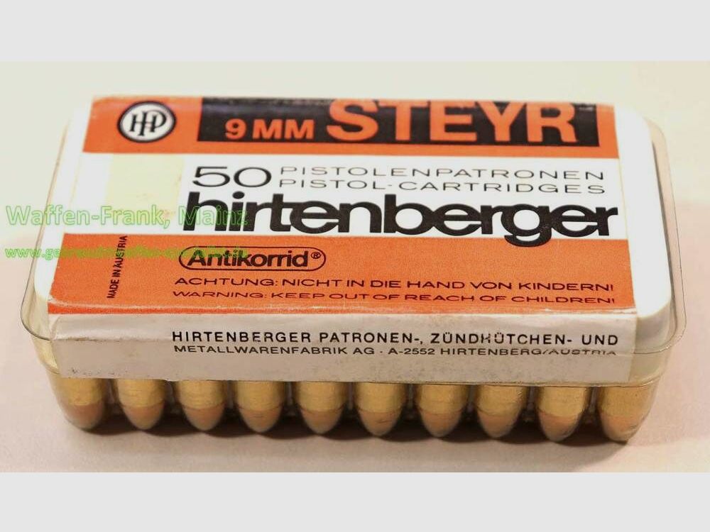 Hirtenberger / Österreich Pistolenpatronen 9 mm Steyr