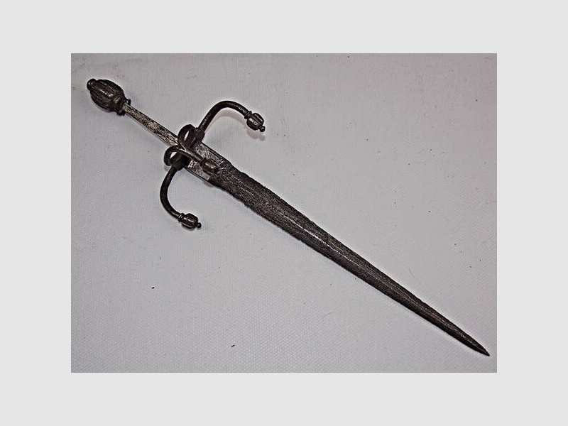MUSEALE HISTORISCHE BLANKWAFFE aus Verlass. / Nachlass 2-167 LINK-HAND-DOLCH um 1570 mit Expertise