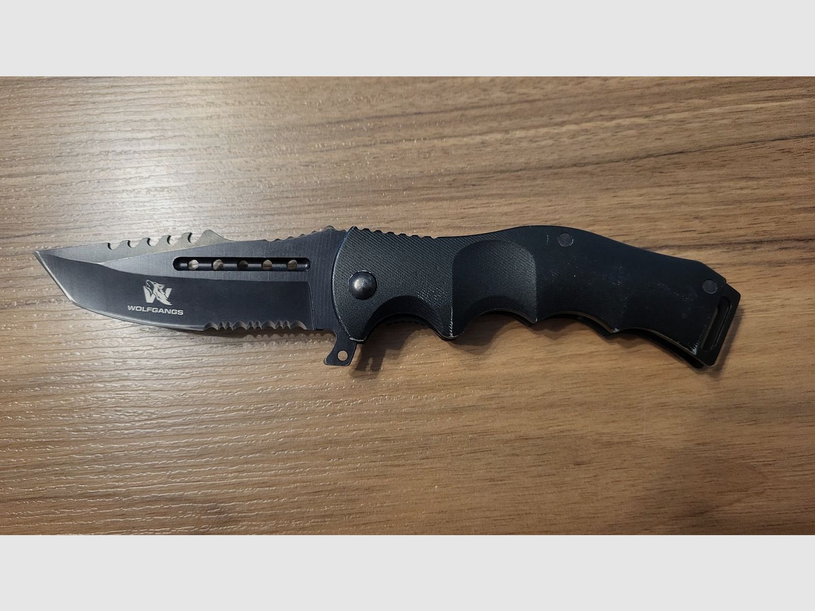 Wolfgangs Outdoor-Klappmesser 440C – Einhandmesser mit Glasbrecher & Gürtelclip