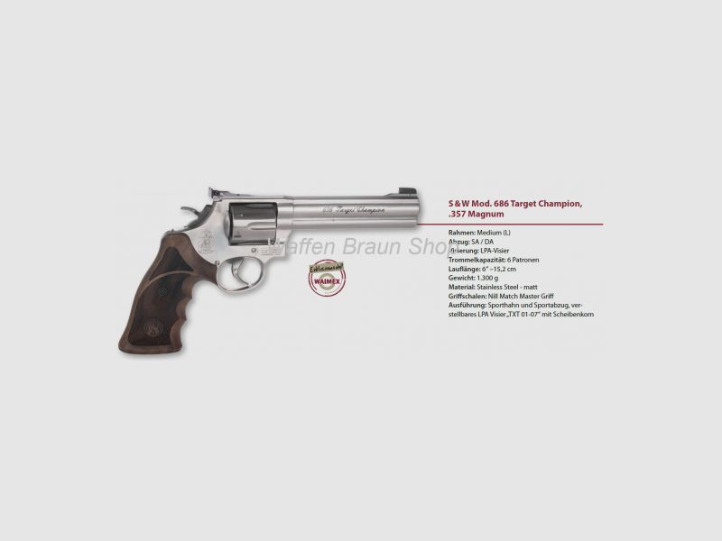 Smith & Wesson Mod 686 Target Champion 357 Mag