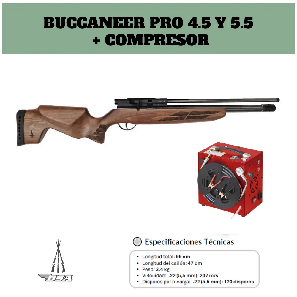 Pack PCP-Büchse BSA Buccanner Pro + Kompressor