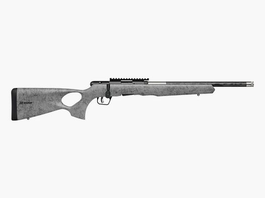 Savage B22 Timberlite z kolbą otwartą w magazynie