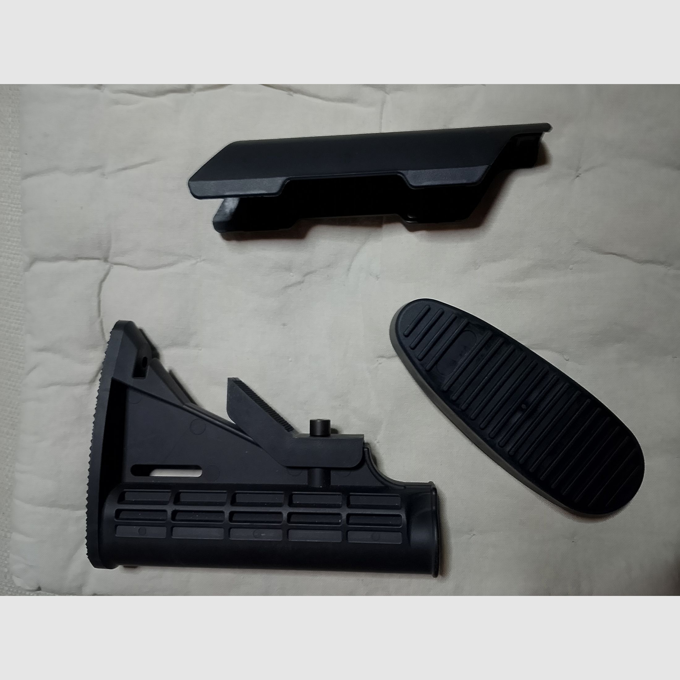  Set as good as new push stock AR-15 M4 carbine stock commercial version, 6-position buffer rubber cheek rest 