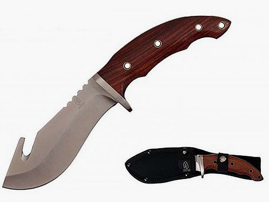 Jagd Survival Messer mit Holzschalen