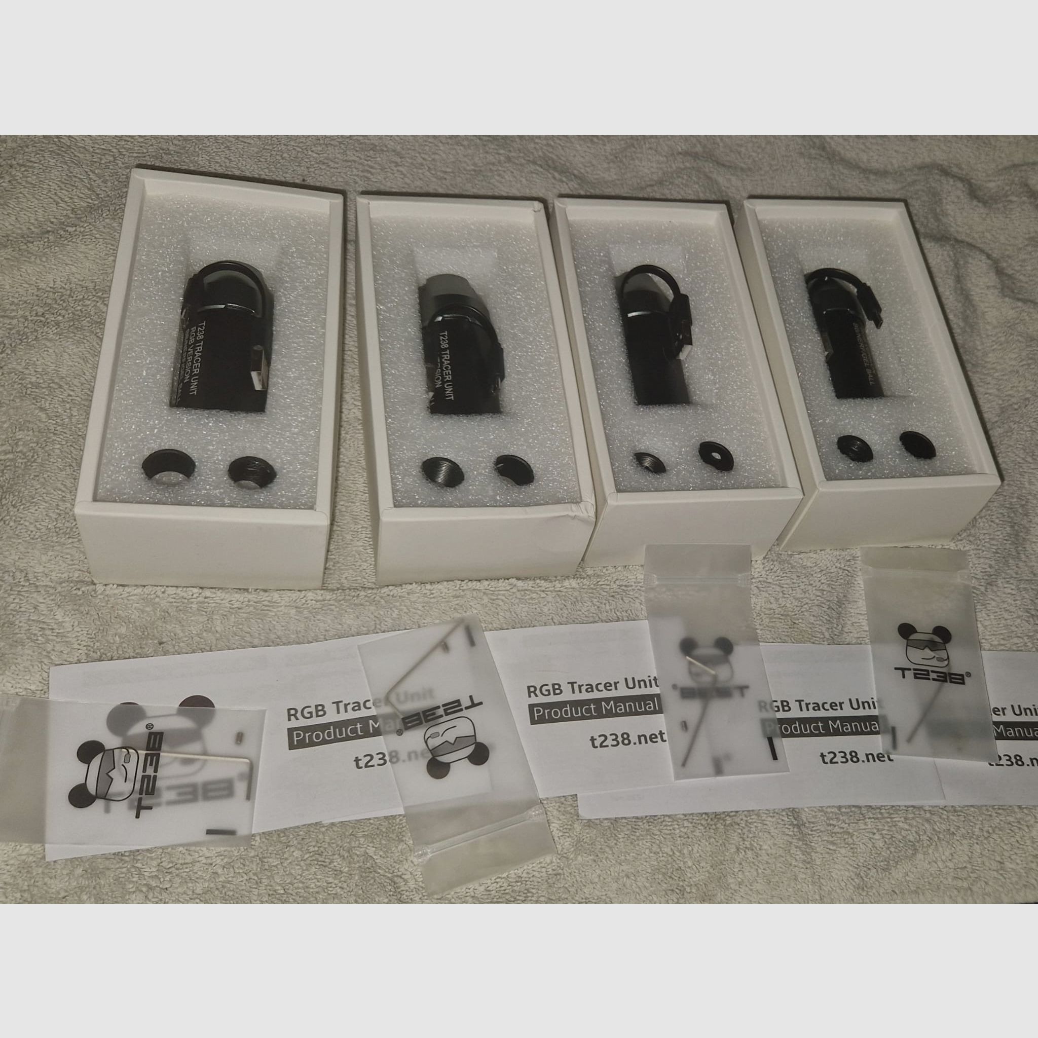 4x T238 Spitfire Tracer Unit RGB+ Version para Nerf Darts/Gel Ball Blaster /Airsoft