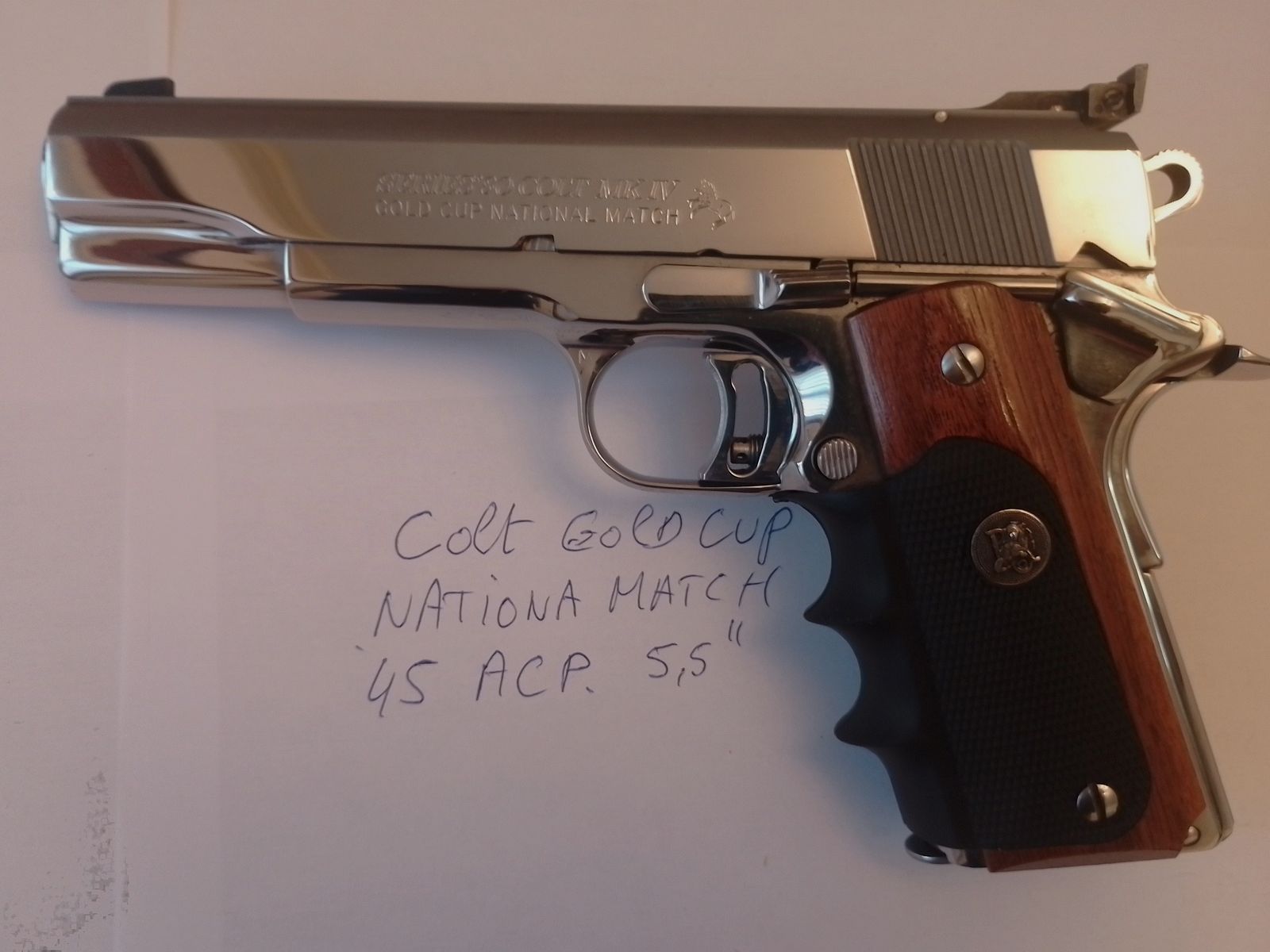 Colt Gold cup  45 ACP National Match Crome version 1 a état