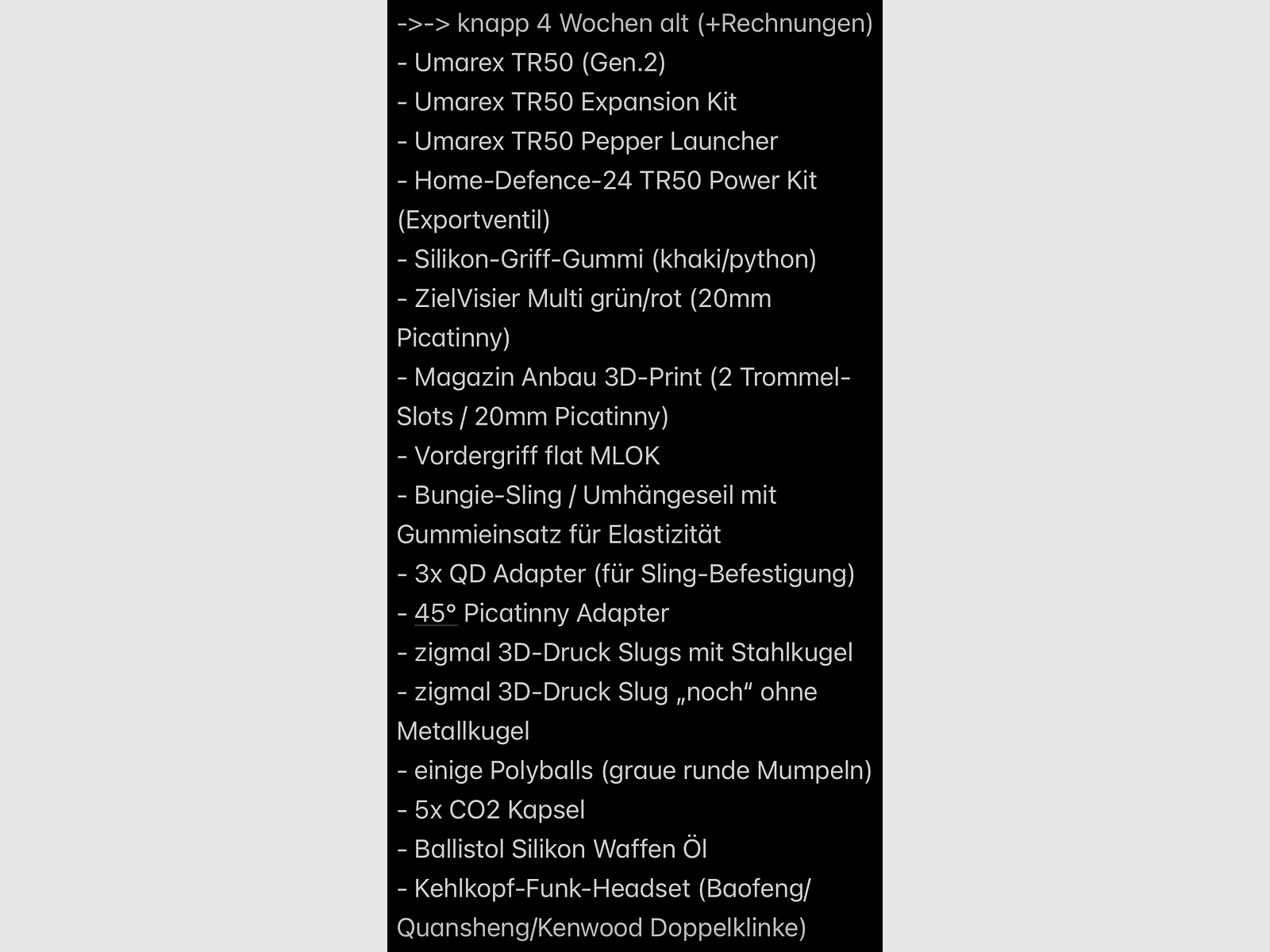 RAM-Set - Umarex T4E TR50 (Gen.2) + Umarex TR50 uitbreidingsset + diverse accessoires (ongeveer 4 weken oud)