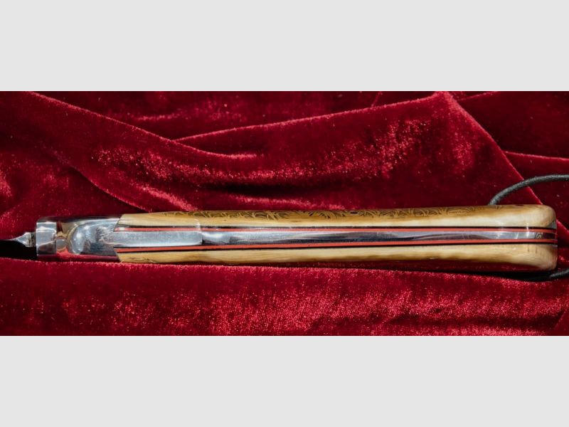 DNC "Athos" – RWL34 | Marfil de mamut | Grabado Scrimshaw Oso | Cuchillo de colección exclusivo | Cuchillo de caza, imagen 6 de 6