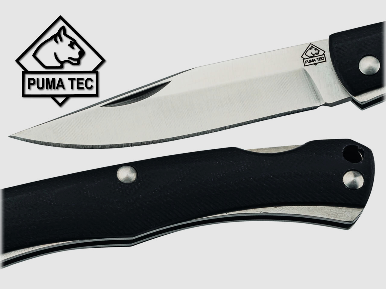 PUMA TEC Taschenmesser SLIM LINE, 77 mm Klinge AISI 420 Stahl, G10 Griffe