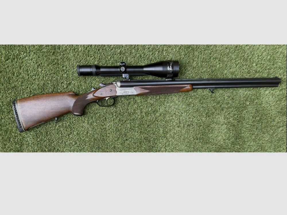 Heym Drilling mit Zeiss 3-12x56 und Einstecklauf .22Hornet 20/76;9,3x74R