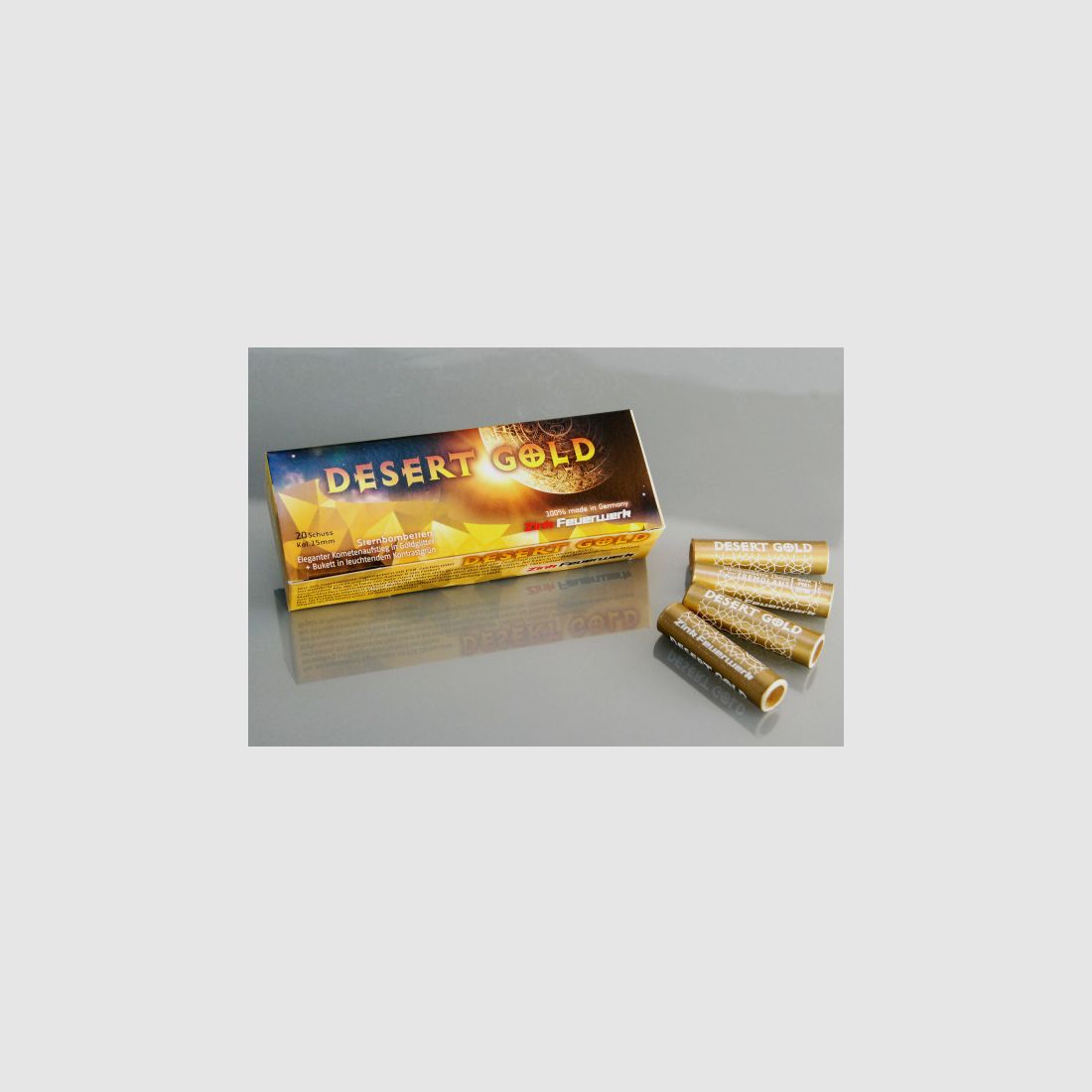 ZINK DESERT GOLD -STERNENBOMBETTEN - 20 SCHUSS - 15 MM