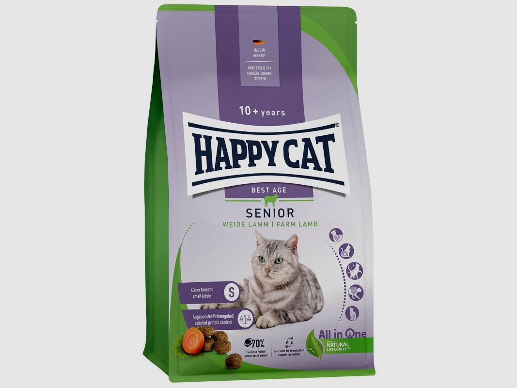 Happy Cat Katzen Trockenfutter Senior Weide Lamm 1,3 kg