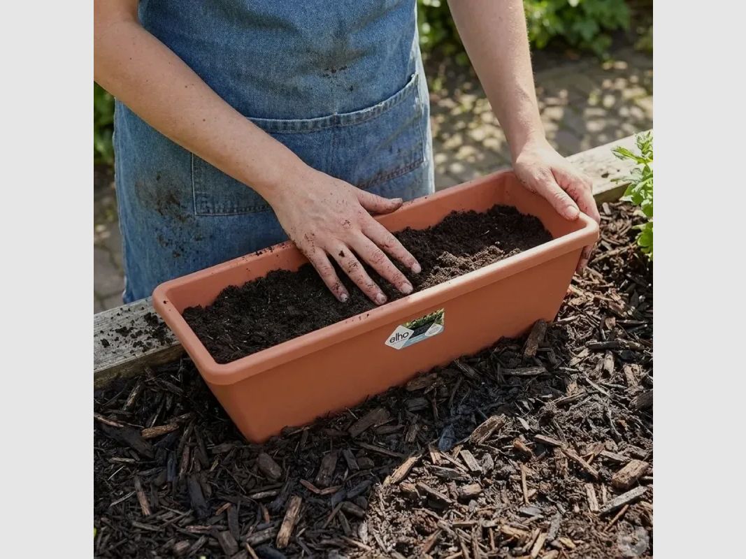 Set aus 8 Elho® Balkonkästen 50x16cm aus Kunststoff mit Terracotta-Effekt, Bild 6 von 10