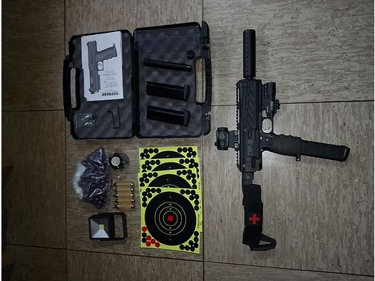 !Update! Tippmann Tipx MSC Body Kit Markierer .68 Zubehör Paintballs Cal 68 CO2 Set Visier Rot Grün Punkt Socom Laser Lampe