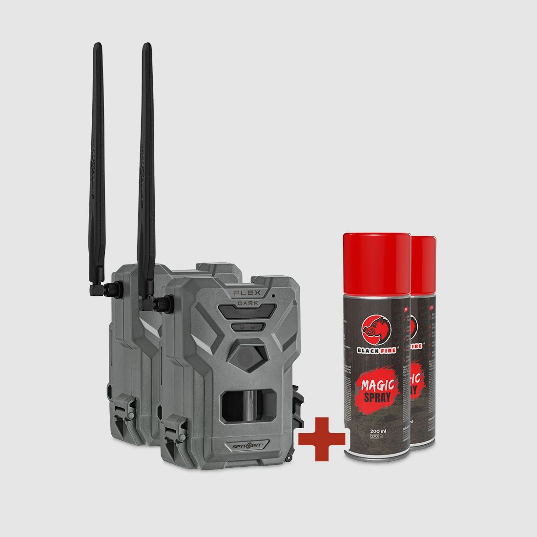 BLACK FLEX Bundle 3 - SPYPOINT FLEX-DARK Twin-Pack + BLACK FIRE Magic Spray