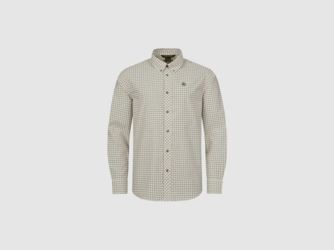 Sauer Herren Hemd Creme/Dunkelbraun