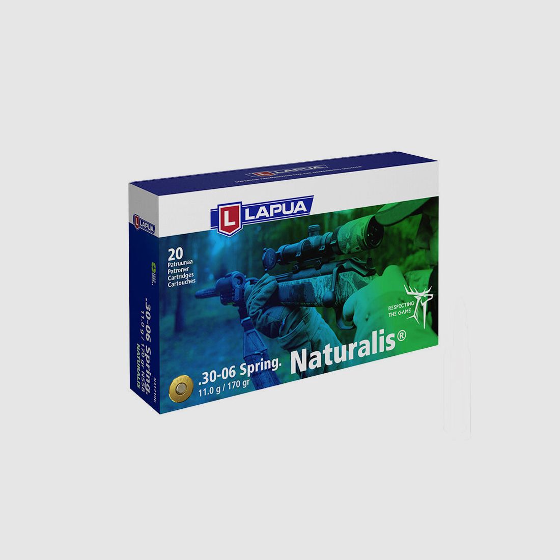 Lapua Naturalis Büchsenmunition 170grs .30-06Spring bleifrei