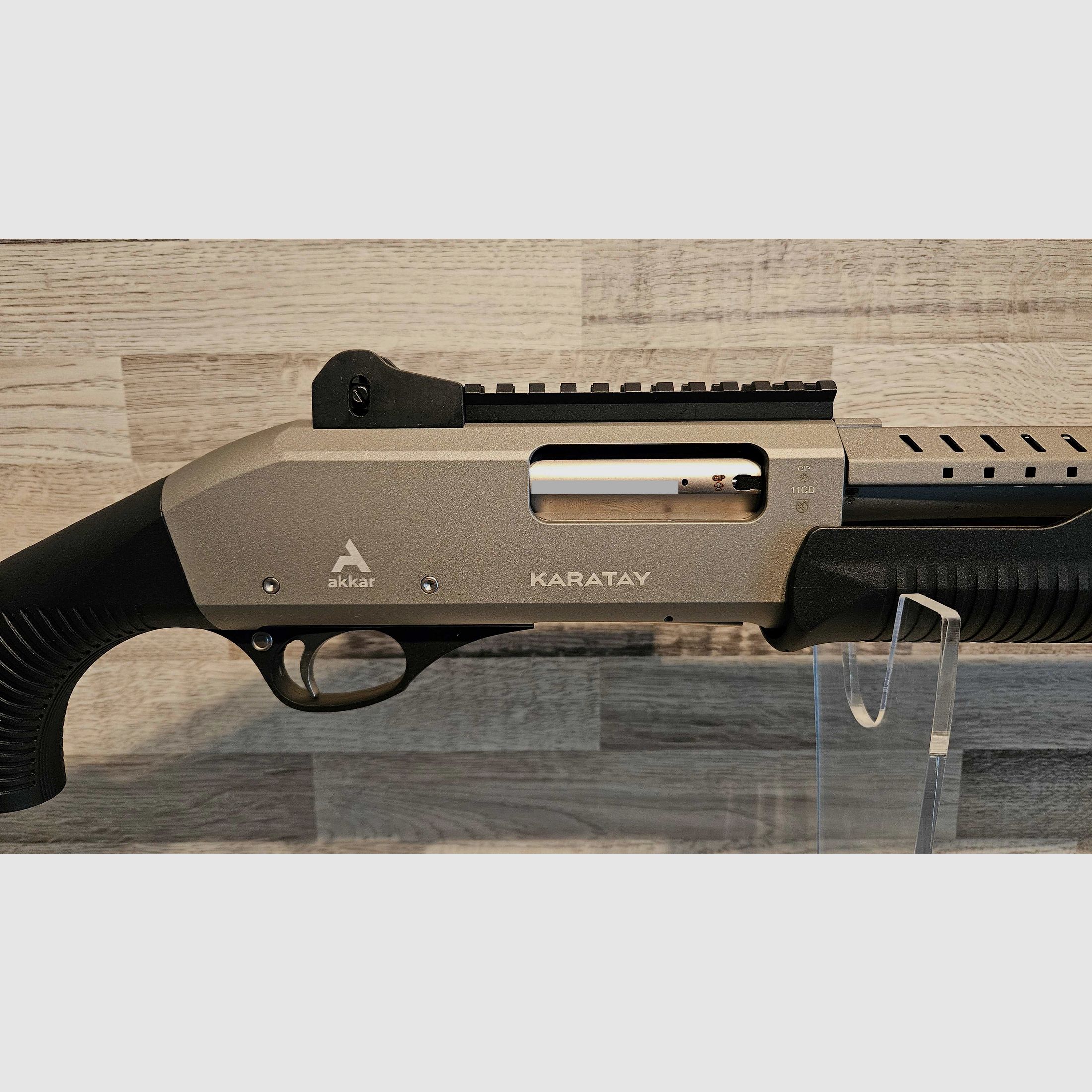 Neuware - Vorderschaftrepetierflinte Pumpgun Akkar Karatay TK-355 612PS Titanium Kal. 12/76