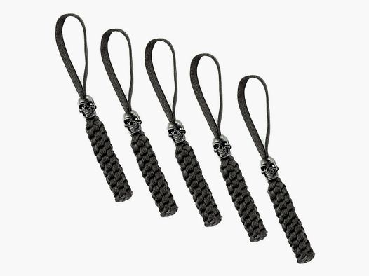 Lanyard mit Totenkopf 5er Sparset Schwarz
