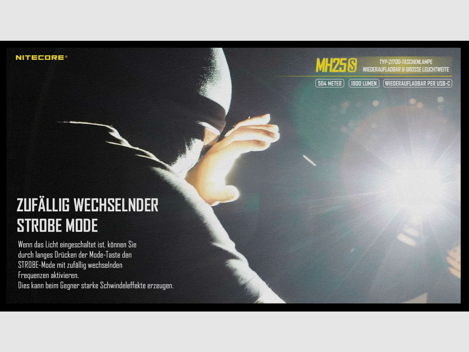 Nitecore MH25S LED Taschenlampe 1800 Lumen