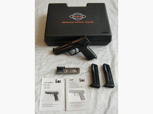 HECKLER & KOCH, MOD. USP EXPERT, Kal. .45 AUTO, IM KOFFER MIT ZUBEHÖR, GEBRAUCHTWAFFE AUS 1. HAND!!!