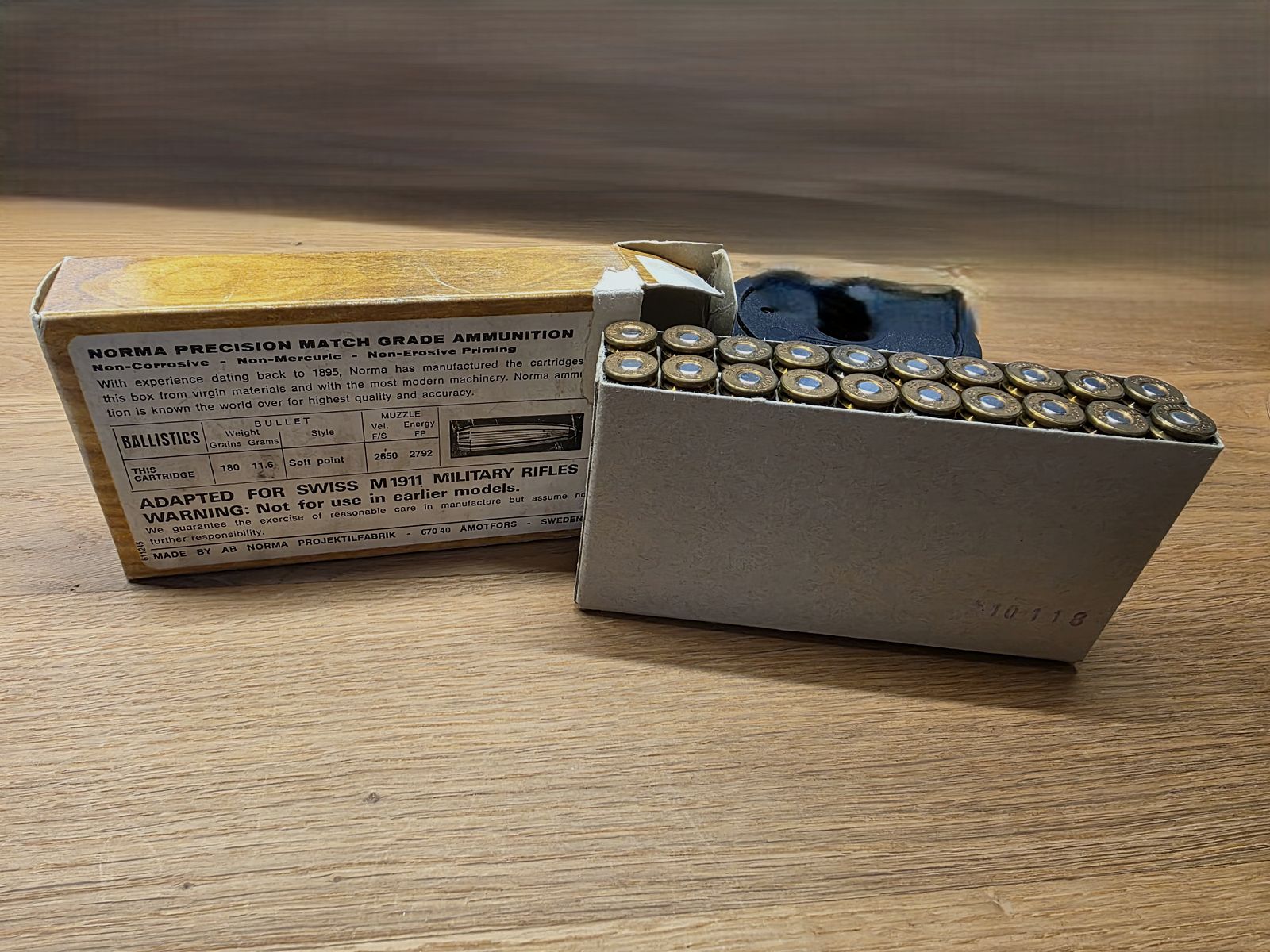 Büchsenmunition Norma 7.5x55 (Schmidt-Rubin) für z.B. M1911 (K31 u.a.)