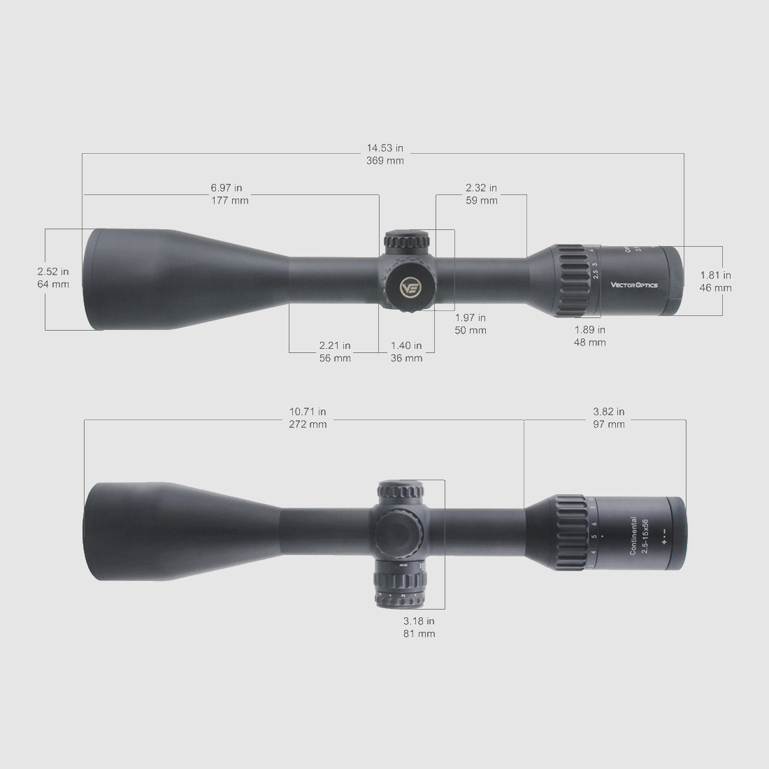VECTOR OPTICS Continental x6 2.5-15×56 Zielfernrohr BDC, Bild 5 von 6