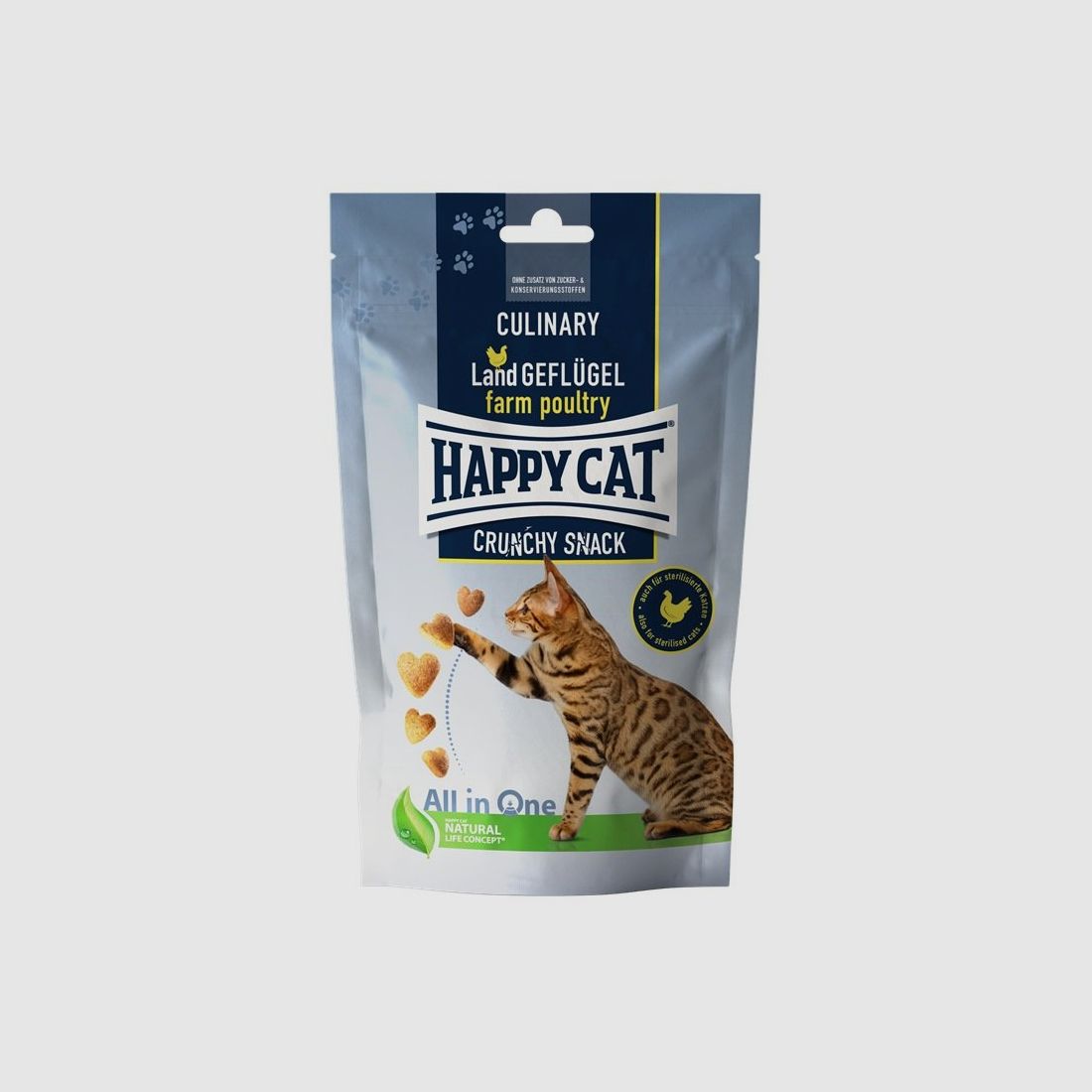 Happy Cat Katzen Snacks Culinary Crunchy Snack Land Geflügel 70 g x 10 Stk.