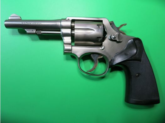 Smith&Wesson Mod. 10-5 (wie Victory), .38 Special, 4" Lauf, Edelstahl, Fangschuss-Klassiker #82