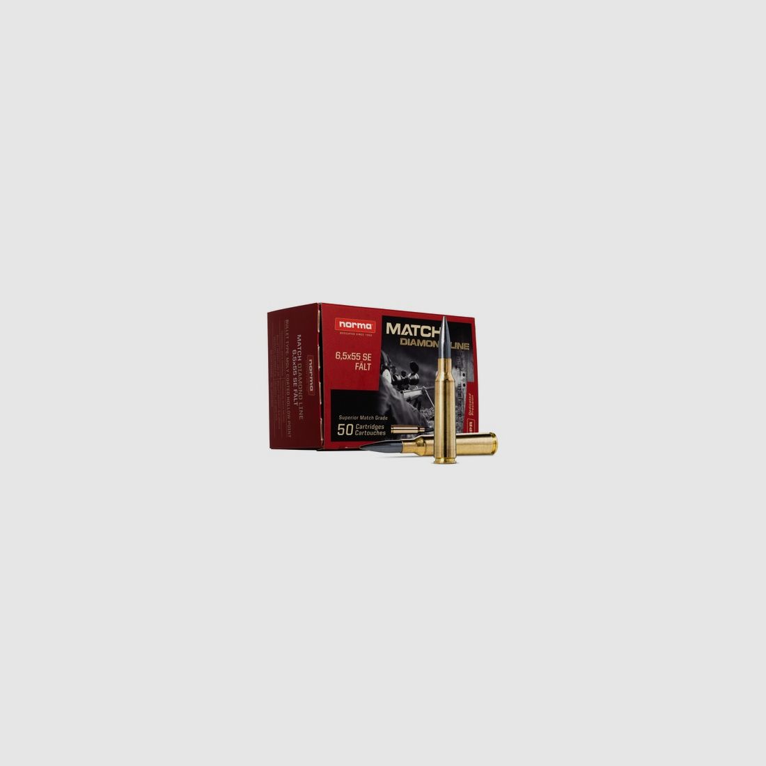 6.5×55 Norma Diamond Line Field 8.4g / 130grs.