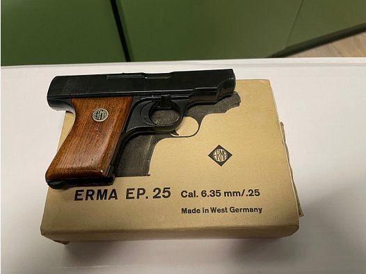 SAMMLUNGSAUFLÖSUNG -ERMA EP 25 - BJ 68 - 6,35MM / .25 AUTO - MIT OVP