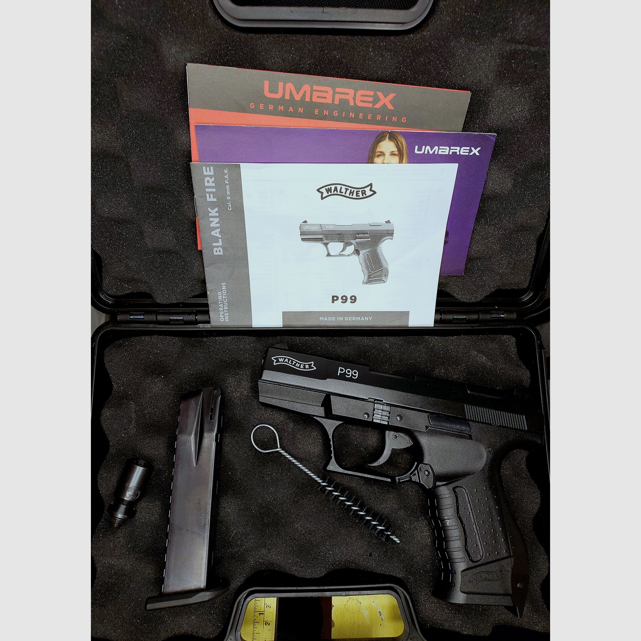 Walther P99 Schreckschuss Pistole 9mm P.A.K. (PTB 762) P 99 OVP mit Koffer.