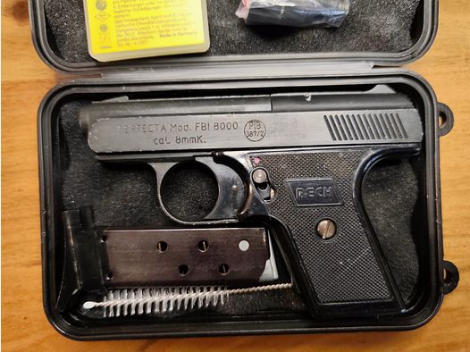 Reck Perfecta Mod. FBI 8000 PTB 387/2 Non tiré Sammler-Se t+ Cartouches CS Gas