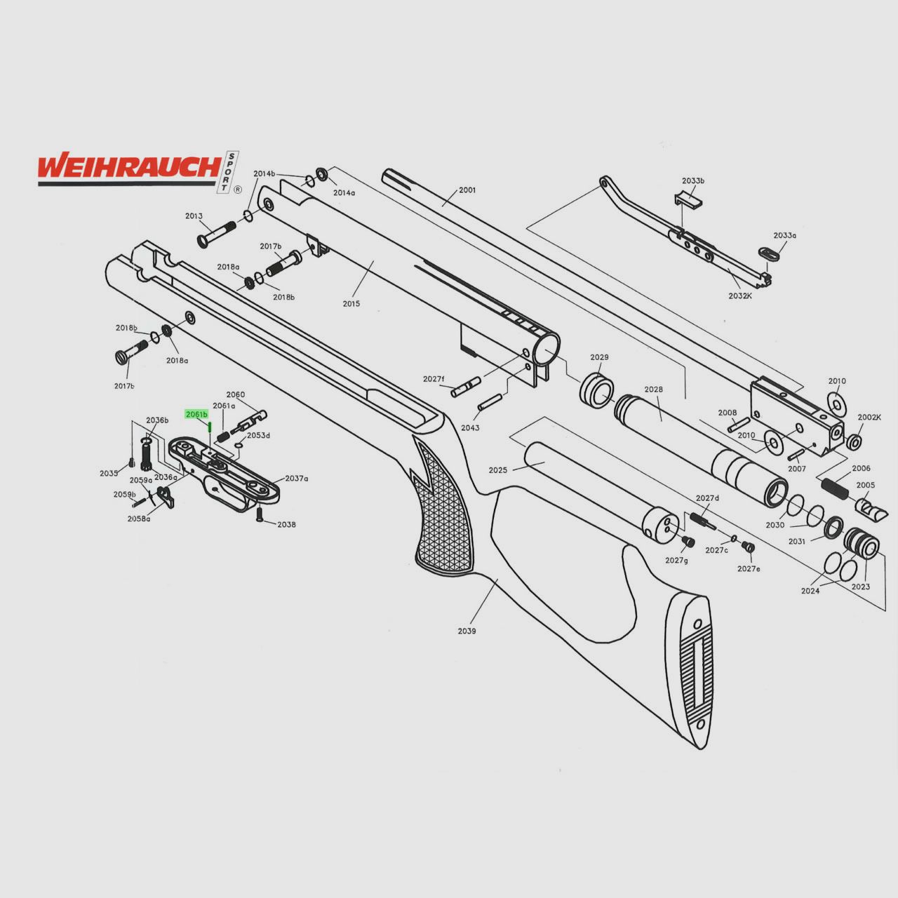 Stift Sicherungsbolzen fĂĽr Luftgewehr Weihrauch HW 90, Ersatzteil