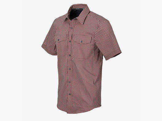 HELIKON-TEX COVERT CONCEALED CARRY SHIRT SHORT SLEEVE - DIRT RED CHECKERED