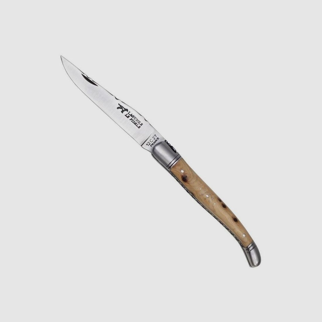 Laguiole Taschenmesser geschmiedet Wacholderholz §42a WaffG konform legal führen